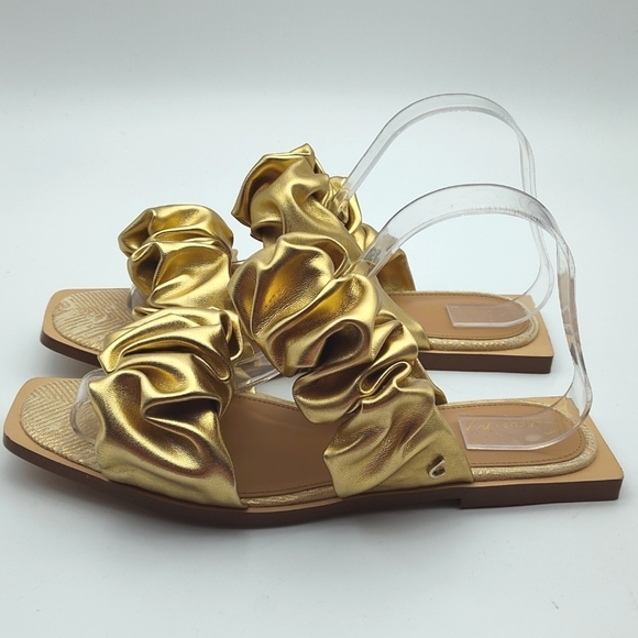 New Sam Edelman Circus Squared Toe Sandal in Gold - Picture 3 of 9